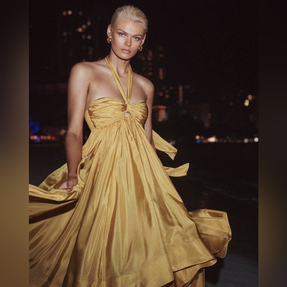 NWT | Zimmerman Dev Halter Silk Midi Dress Size US 4 - Picture 2 of 14